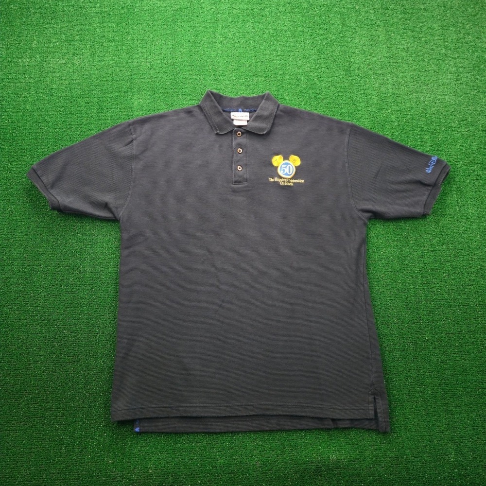 Walt Disney World 50th Anniversary Mickey Polo Shirt Mens Large Embroidered